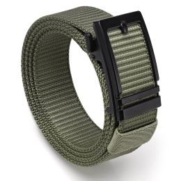 Hefujufang Nylon Ratchet Belt Golf Belt Cobra Buckle for Men/Women Web Belt with Automatic Slide Buckle,Valentines day giftâ€šÃ„Â¶ (coloor: green)